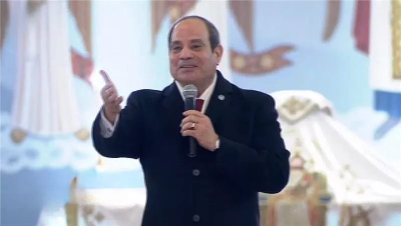 الرئيس السيسى من كاتدرائية ميلاد المسيح: خليكوا دايما مع بعض مفيش أحنا وأنتوا دى وصيتى ليكوا 