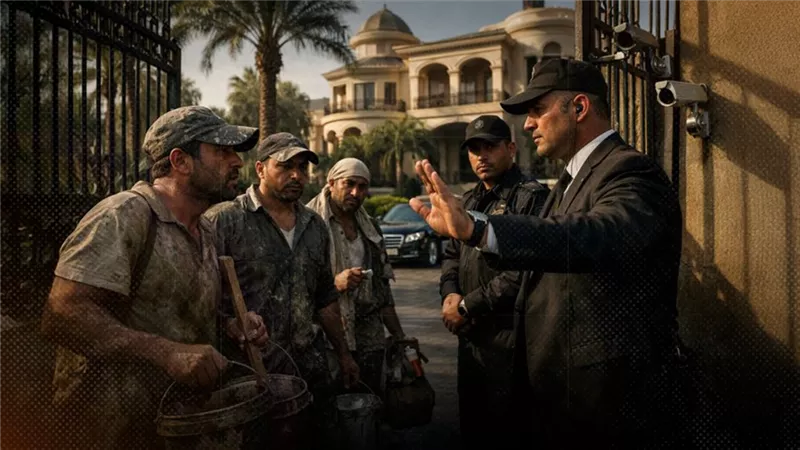  بالفيديو .. أمن كمبوند شهير بأكتوبر يمنع 