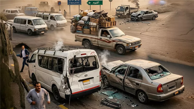 «سيارة ملبوسة» تثيرالقلق بميدان الرماية.. تسببت في حادثين بمكانين مختلفين خلال ساعة