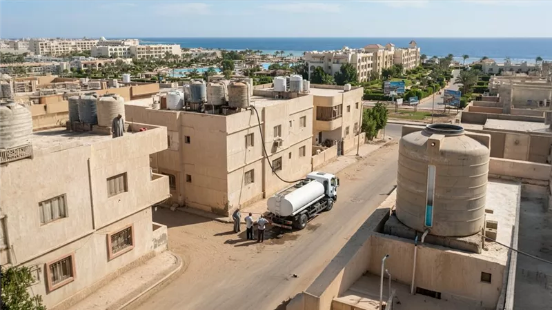 أزمة المياه بالغردقة مستمرة.. تصل كل 8 أيام وسوق سوداء تضاعف فاتورة العطش